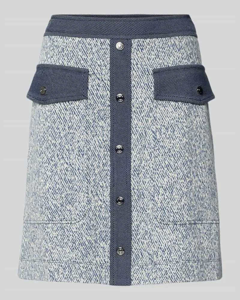 Marc Cain Knielanger Rock aus Viskose-Mix Marine