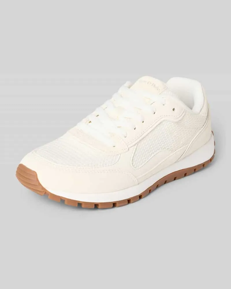 Marc O'Polo Low Top Sneaker aus Leder-Textil-Mix Offwhite