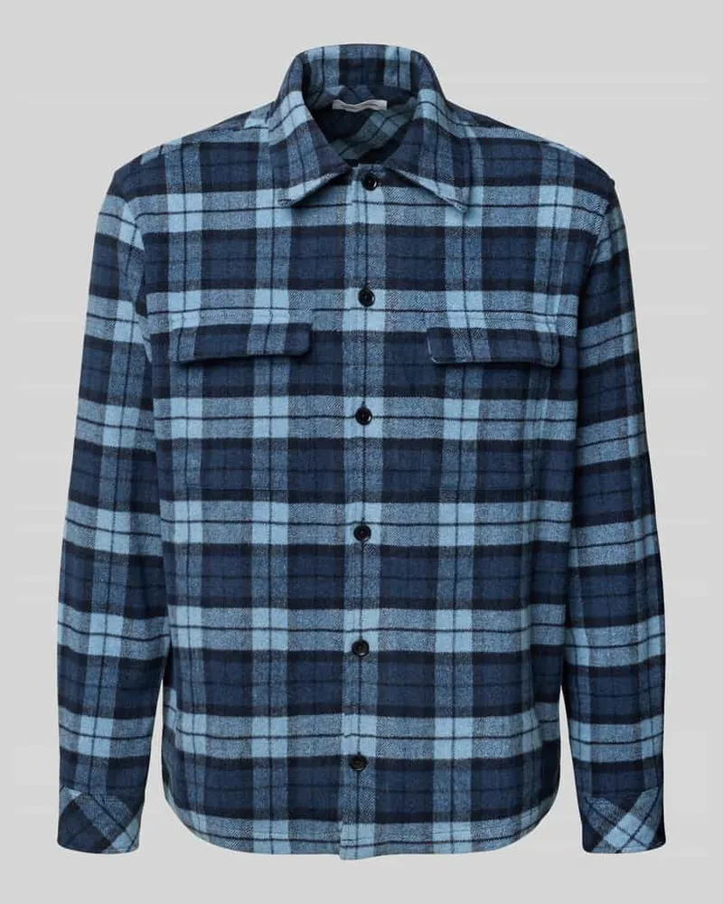 Samsøe & Samsøe Hemdjacke mit Knopfleiste Dunkelblau