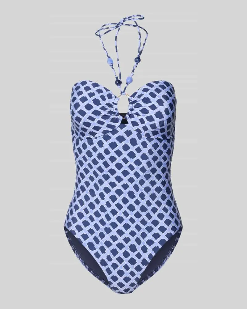Seafolly Australia Slim Fit Badeanzug mit Ziersteinbesatz Modell 'Marseille Blau
