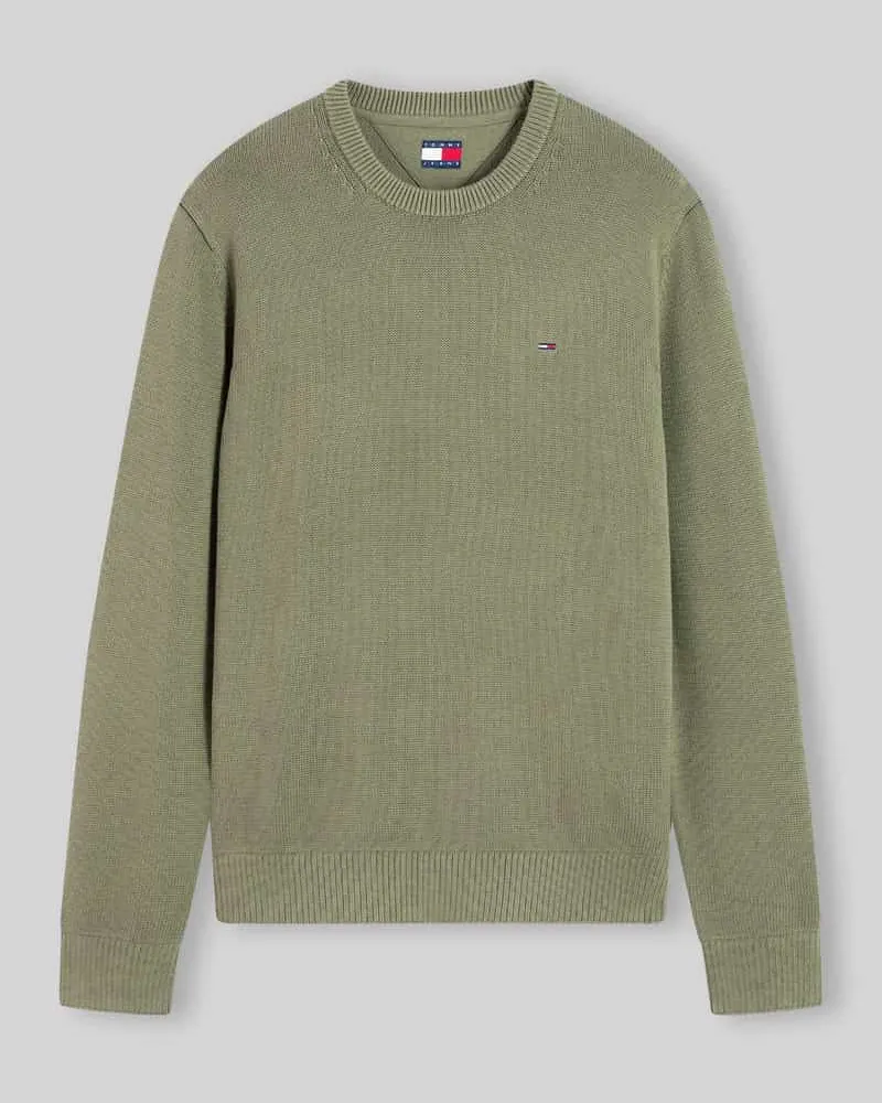 Tommy Hilfiger Regular Fit Pullover aus reiner Baumwolle Oliv