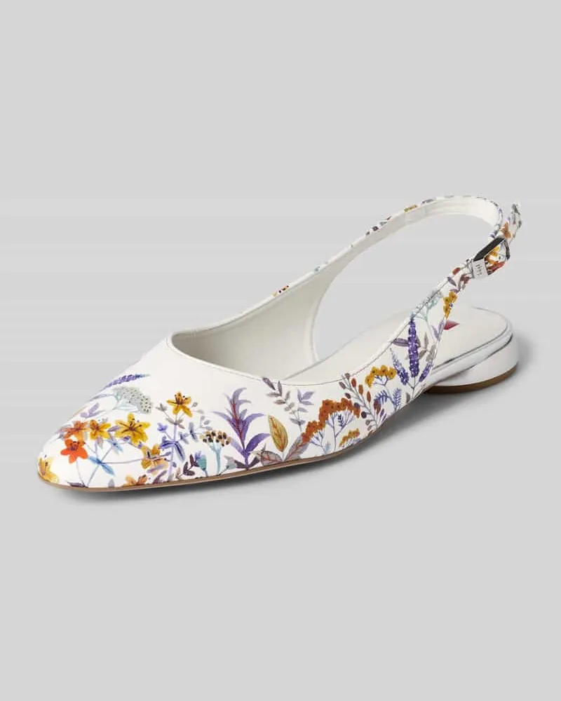 Högl Slingbacks aus Leder mit Dornschließe Weiss