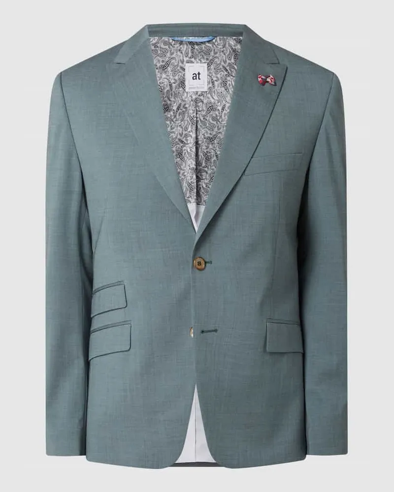 Atelier Torino Slim Fit 2-Knopf-Sakko aus Schurwollmischung Modell 'Tancredo Gruen