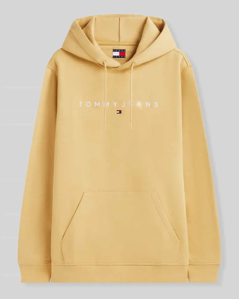 Tommy Hilfiger Regular Fit Hoodie mit Logo-Schriftzug Beige
