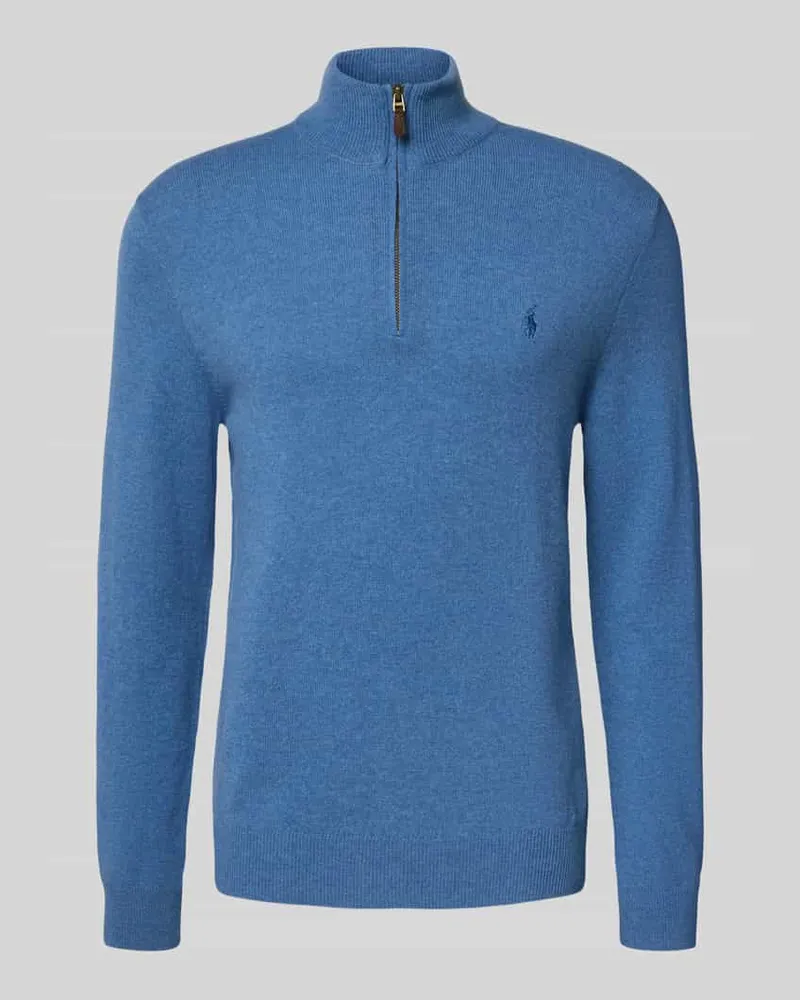 Ralph Lauren Strickpullover mit gerippten Abschlüssen Blau