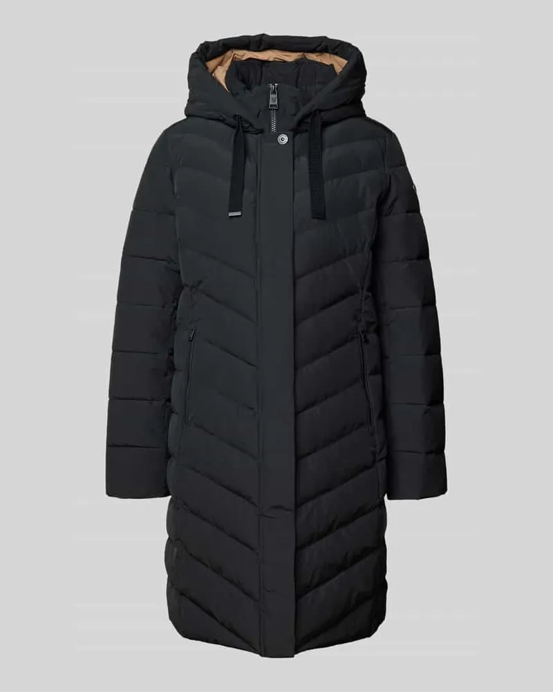 Fuchs Schmitt Steppmantel mit Kapuze und Reißverschlusstaschen Black