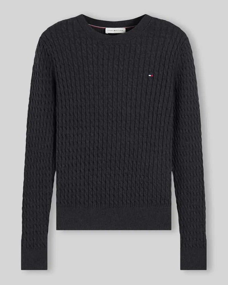 Tommy Hilfiger Regular Fit Pullover aus reiner Baumwolle Dunkelgrau