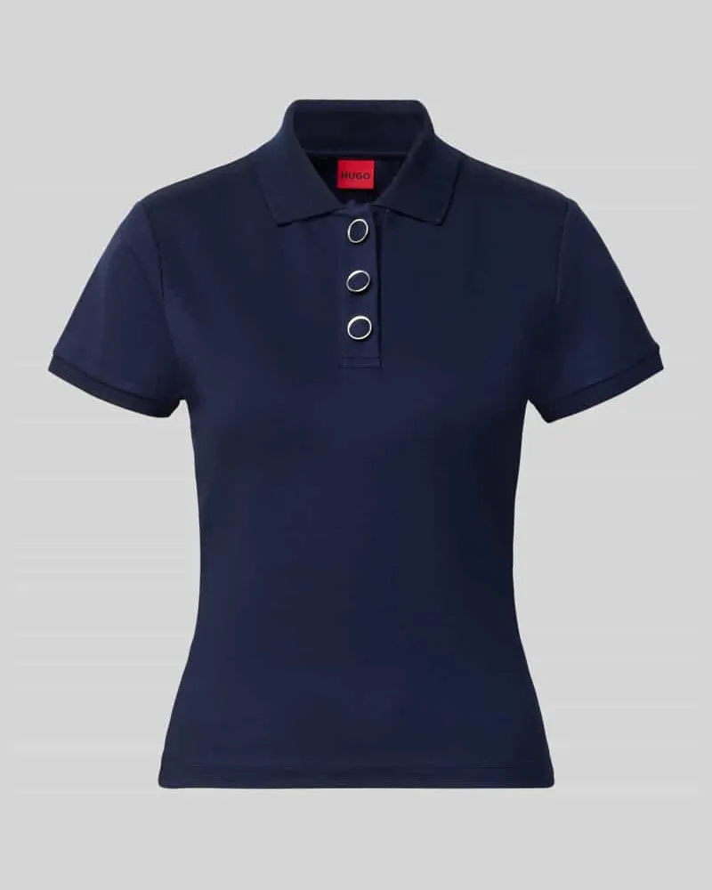HUGO BOSS Regular Fit Poloshirt aus Viskose-Mix Modell 'Dereyel Marine