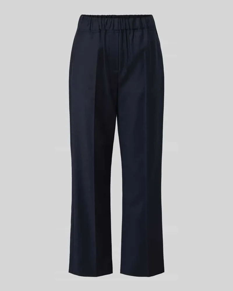 Max Mara Regular Fit Stoffhose aus Schurwoll-Mix Modell 'HATELEY Marine