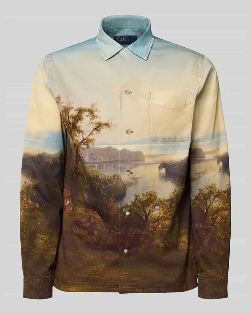 Ralph Lauren Classic Fit Freizeithemd im Allover-Look Gruen