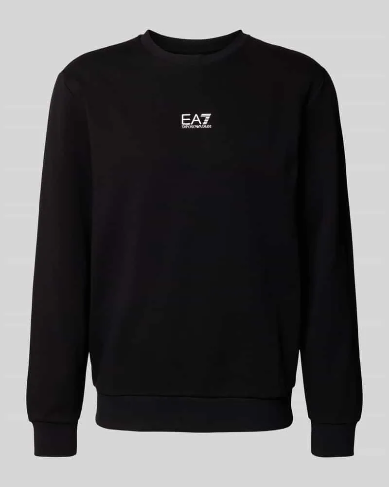 EA7 Sweatshirt mit Label-Detail Black