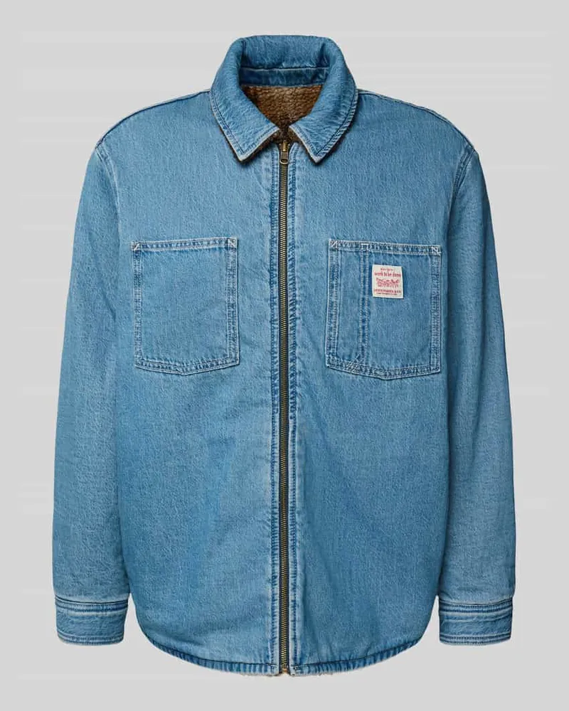 Levi's Jeans-Wendejacke mit Reißverschluss Hellblau