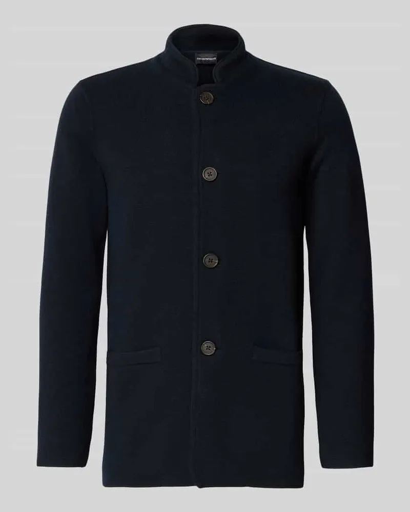 Emporio Armani Leinensakko mit Knopfleiste Marine