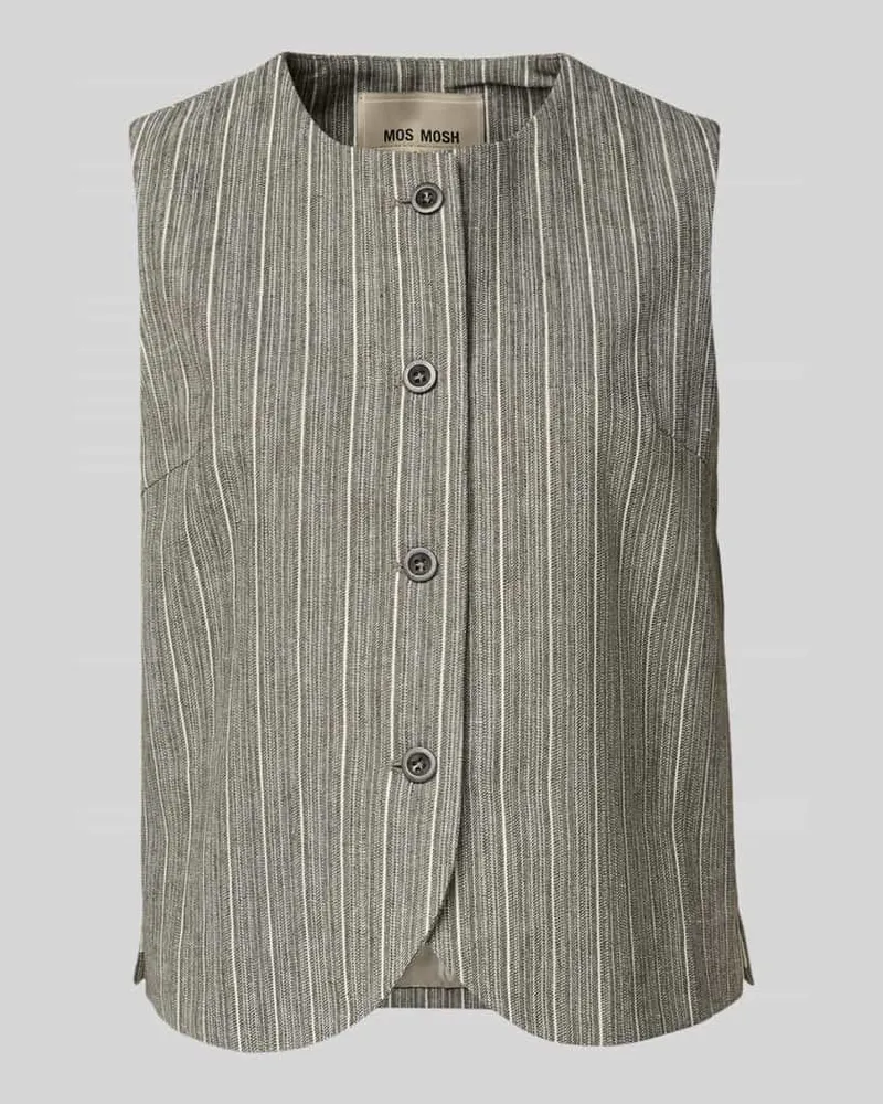 Mos Mosh Regular Fit Weste durch Baumwoll-Mix mit Leinen-Anteil Modell 'Eriin Thelma Mittelbraun