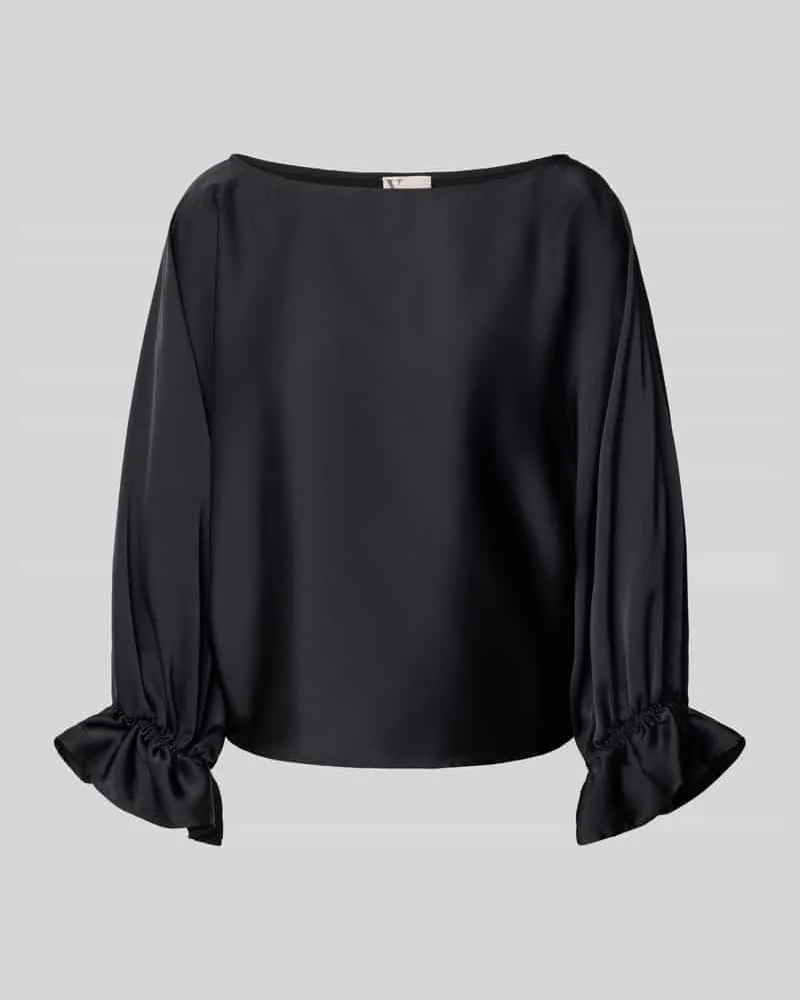 Vera Mont Relaxed Fit Bluse mit U-Boot-Ausschnitt Black