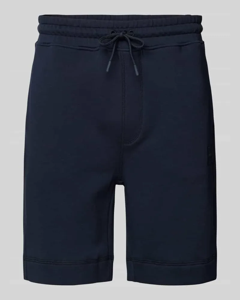 HUGO BOSS Regular Fit Sweatshorts aus reiner Baumwolle Dunkelblau