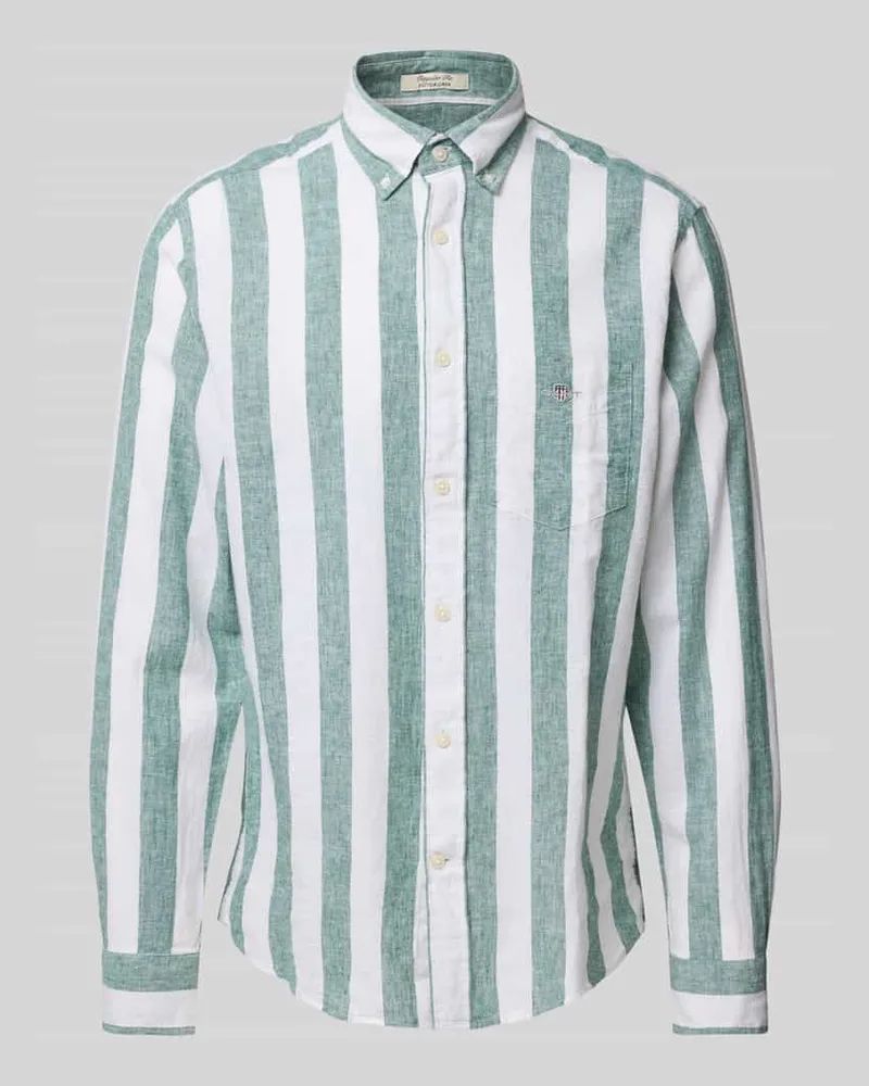 Gant Regular Fit Freizeithemd aus Leinen-Baumwoll-Mix Mint