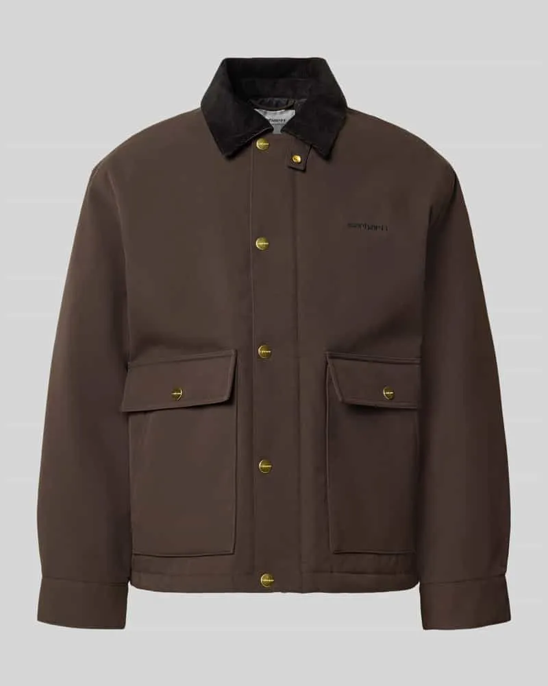 Carhartt WIP Relaxed Fit Jacke mit Umlegekragen Modell 'Quentin Mittelbraun