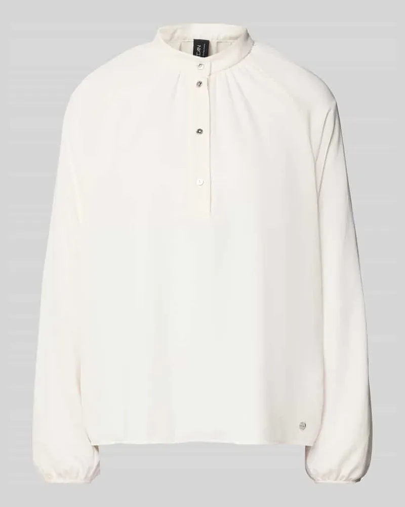 Marc Cain Regular Fit Bluse mit Stehkragen Ecru