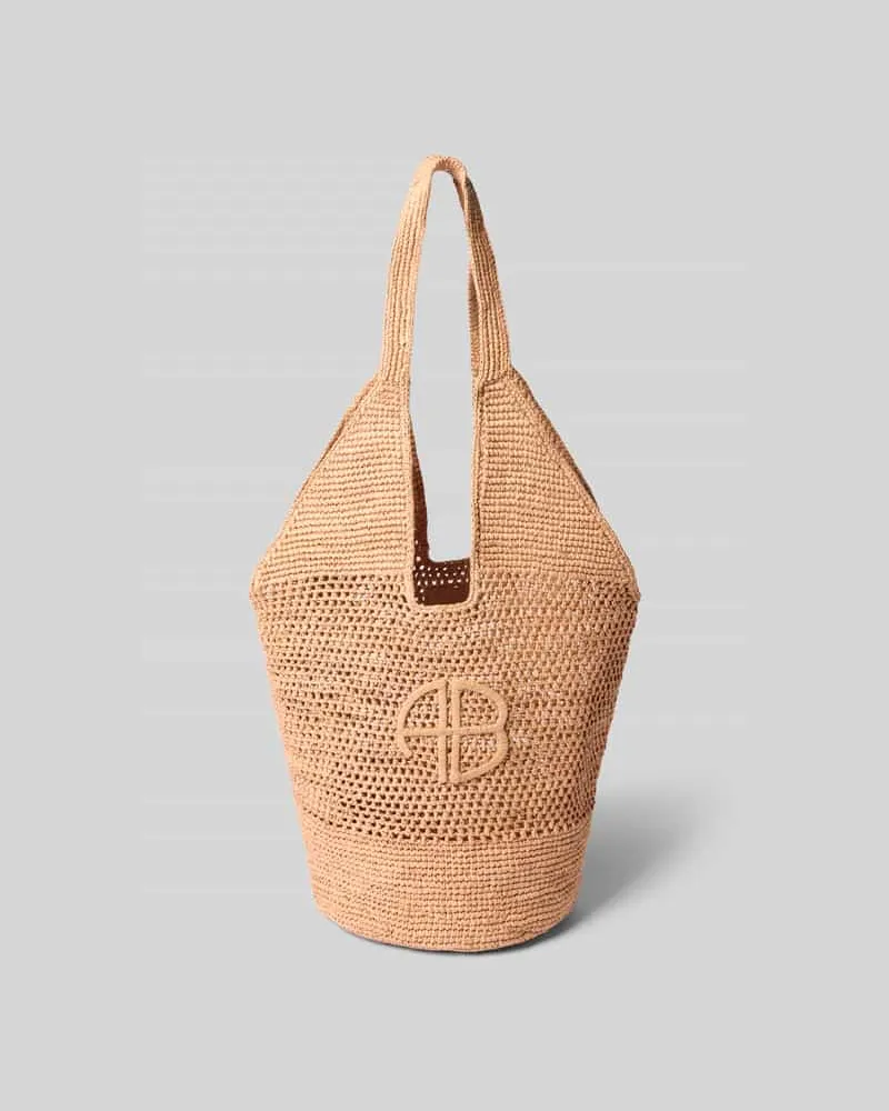 Anine Bing Strandtasche mit Logo-Applikation Pink