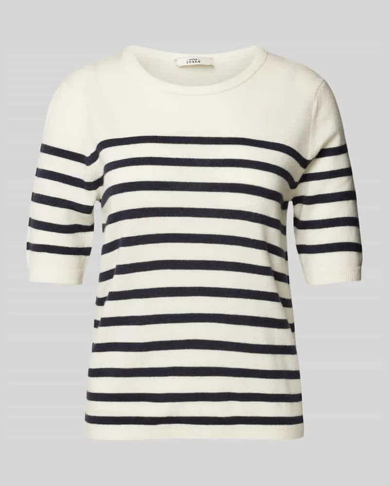 0039 Italy Strickpullover aus Kaschmir-Woll-Mix Modell 'ISOLA Offwhite