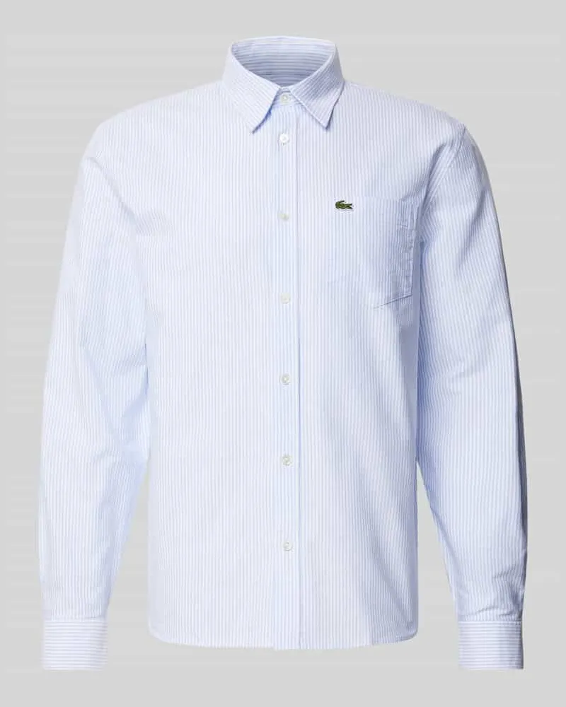 Lacoste Regular Fit Freizeithemd mit Logo-Badge Hellblau
