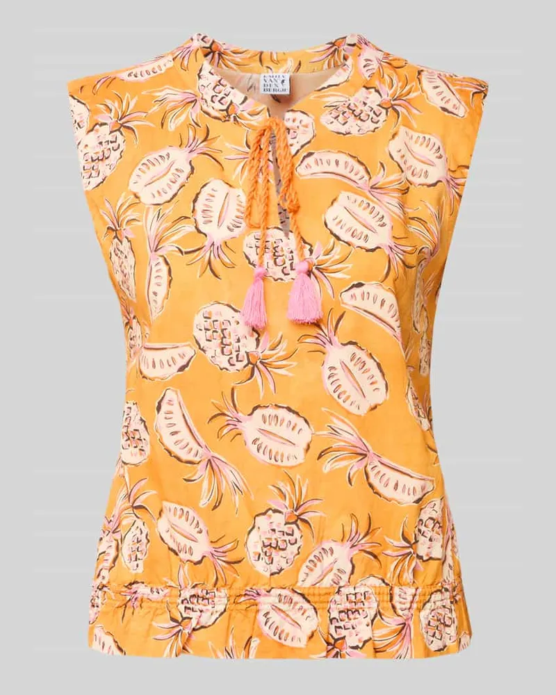 Emily van den Bergh Regular Fit Bluse im ärmellosen Design Orange