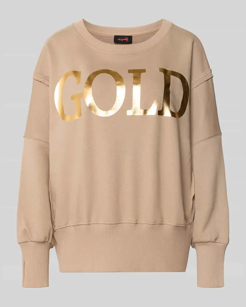 Miss Goodlife Oversized Sweatshirt aus reiner Baumwolle mit Statement-Print Sand