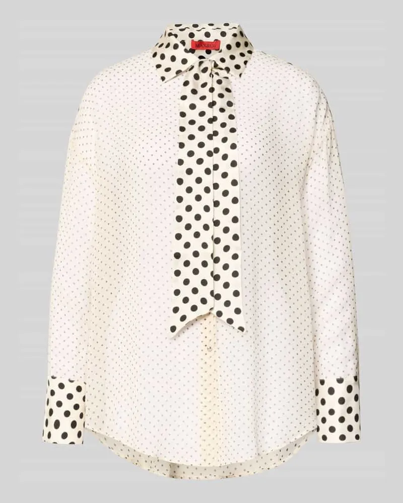 MAX&Co. Loose Fit Hemdbluse aus reiner Seide Modell 'ACUME Offwhite