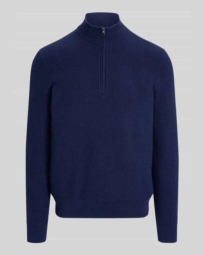 Ralph Lauren Regular Fit Troyer aus Baumwoll-Mix mit Logo-Stitching Marine