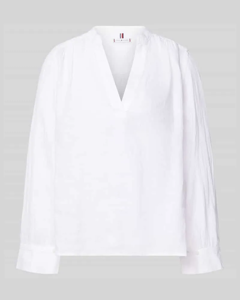 Tommy Hilfiger Relaxed Fit Leinenbluse aus reinem Leinen Weiss