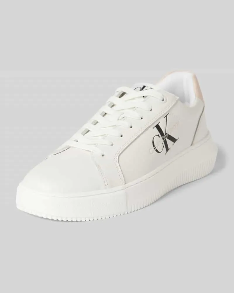 Calvin Klein Sneaker aus Leder mit Label-Detail Modell 'CHUNKY Weiss