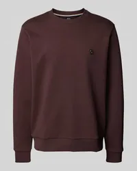 HUGO BOSS Sweatshirt mit Label-Patch Modell 'Sharpe Bordeaux