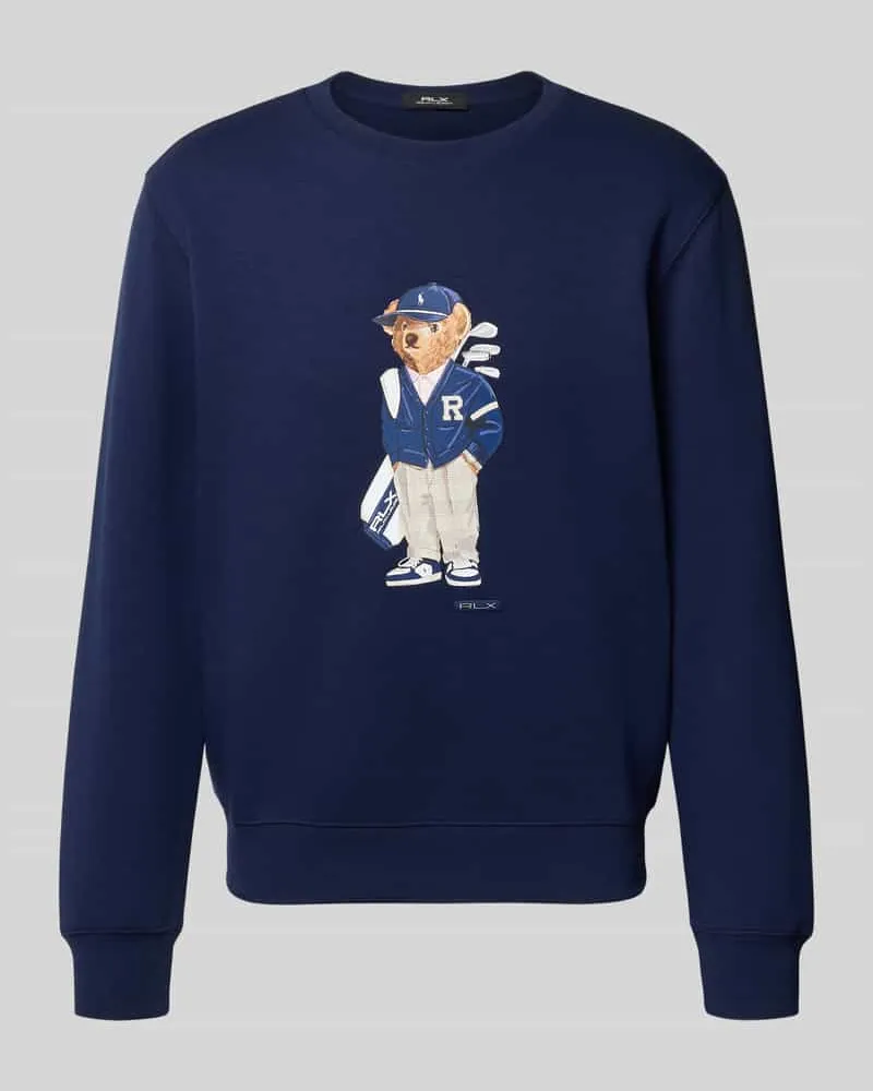 Ralph Lauren Sweatshirt mit Motiv-Print und Rundhalsausschnitt Dunkelblau