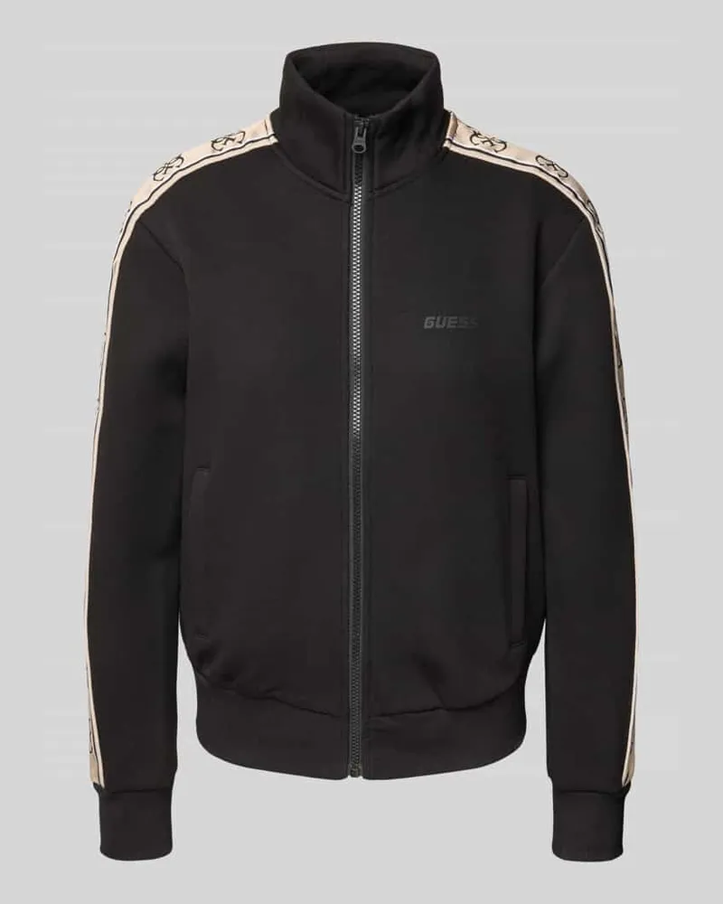 Guess Sweatjacke mit Label-Print Modell 'BRITNEY Black