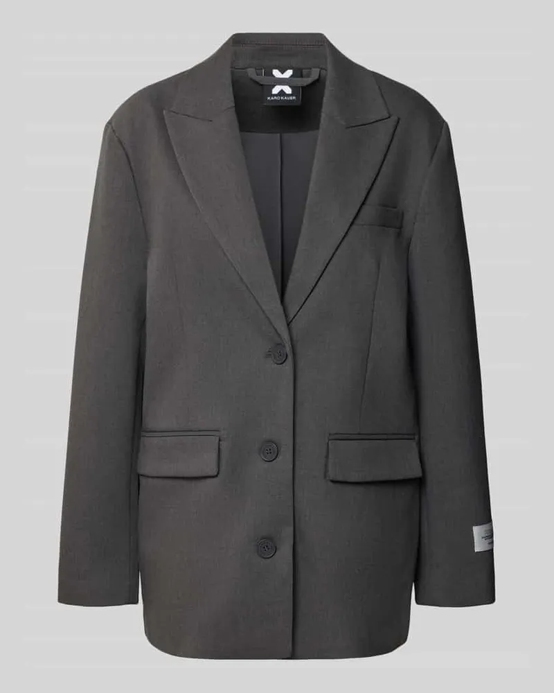 Karo Kauer Oversized Blazer mit Pattentaschen Dunkelgrau
