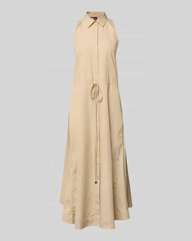 HUGO BOSS Blusenkleid aus Baumwolle mit Tunnelzug Beige