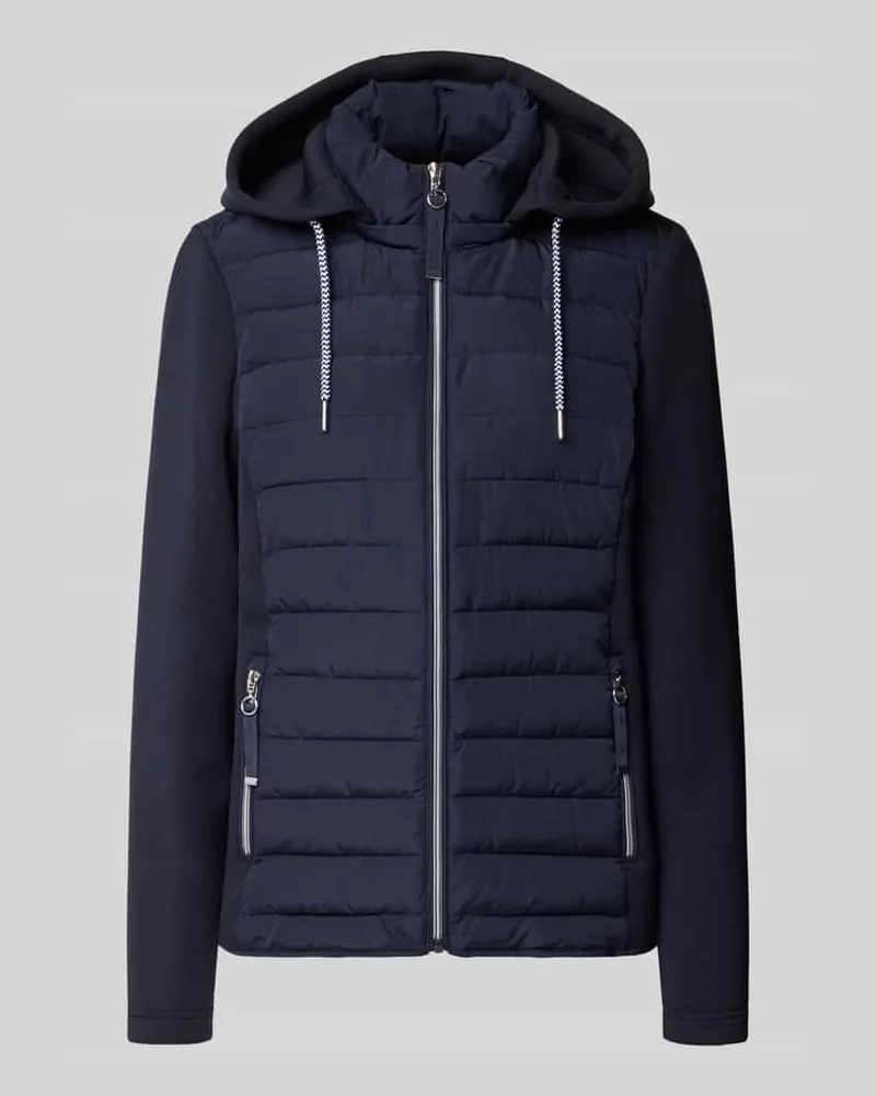 Christian Berg Steppjacke mit Kapuze und Reißverschlusstaschen Dunkelblau