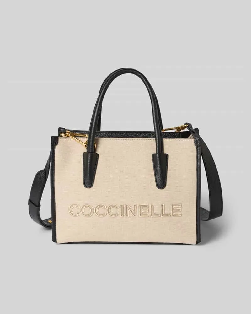 Coccinelle Handtasche mit Label-Stitching Beige