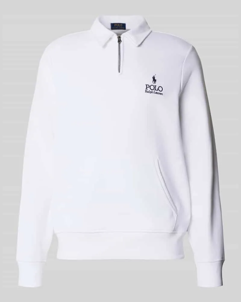 Ralph Lauren Sweatshirt mit Polokragen Weiss