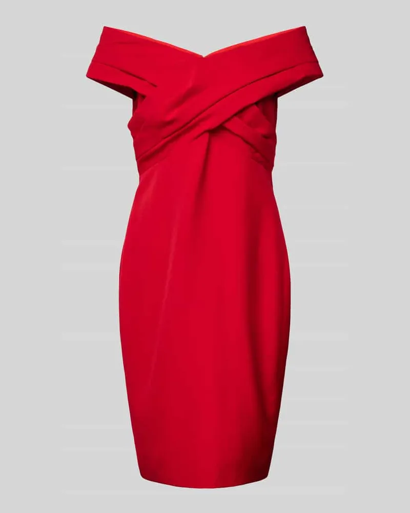Ralph Lauren Off-Shoulder-Kleid mit Nahtreißverschluss Modell 'IRENE Rot