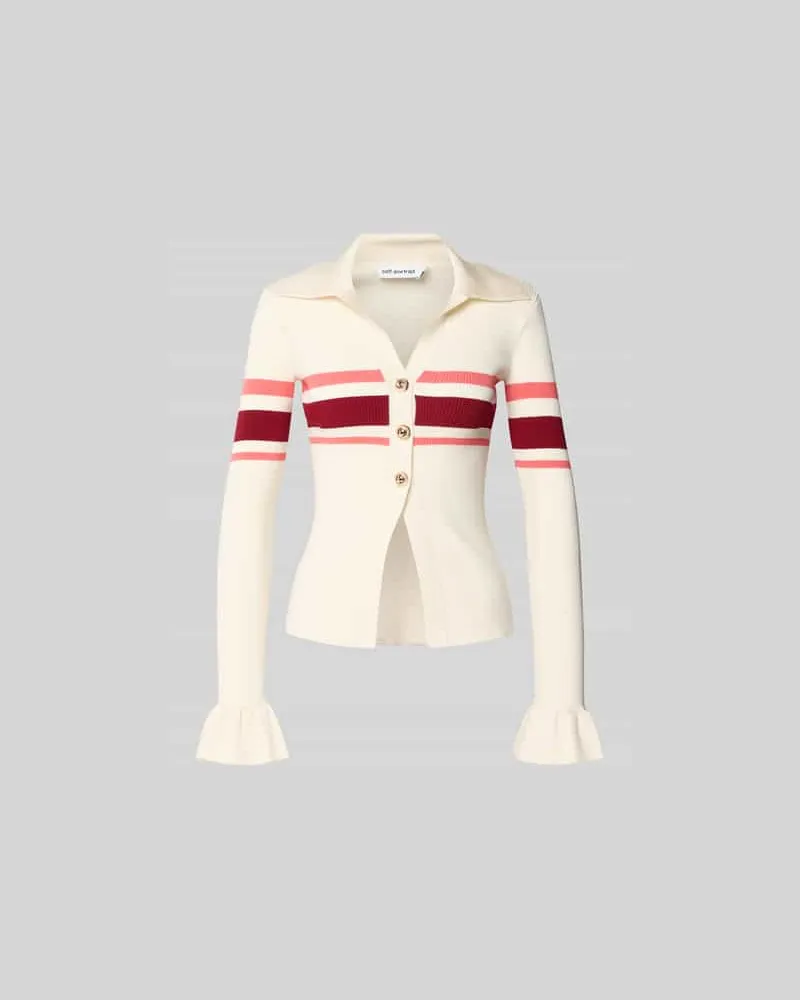 Self-Portrait Strickjacke aus Viskose-Mix Beige