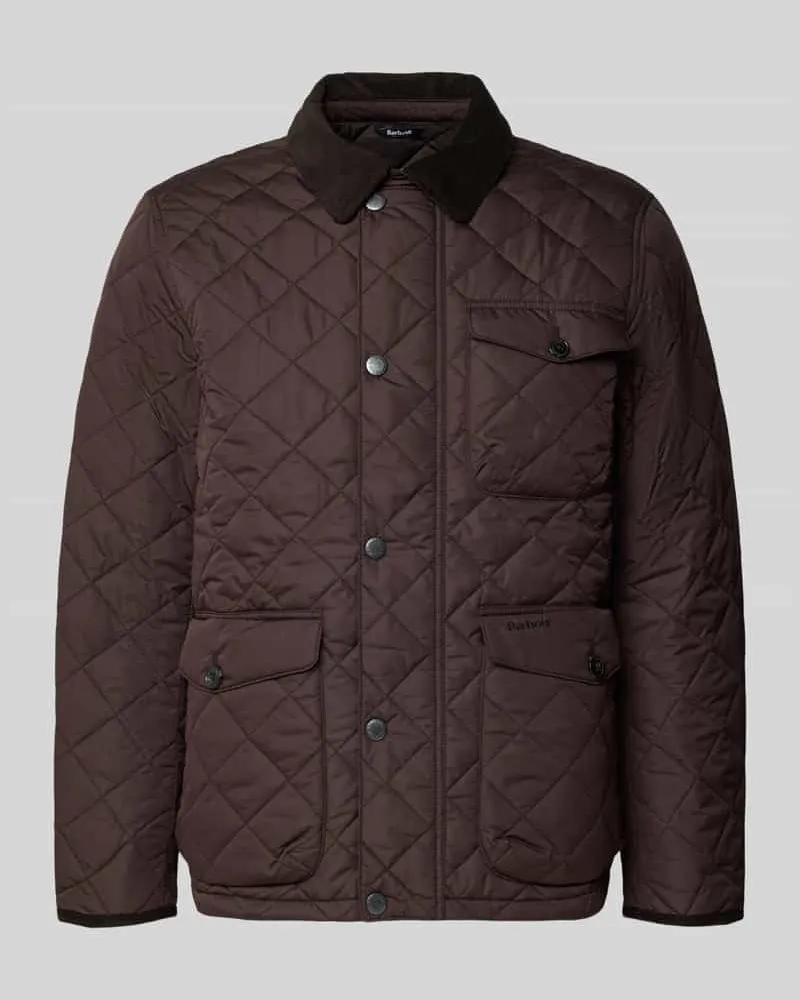 Barbour Regular Fit Steppjacke mit Kontrastkragen Modell 'HORNBY Black