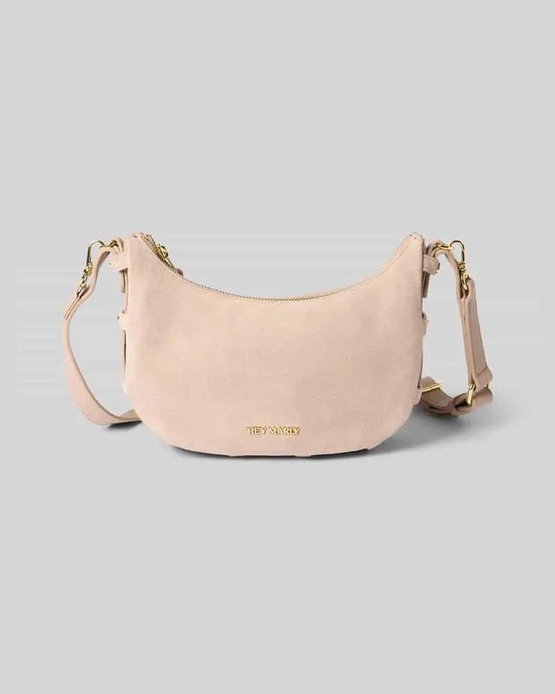 Hey Marly Handtasche aus Kalbsleder mit Label-Applikation Sand
