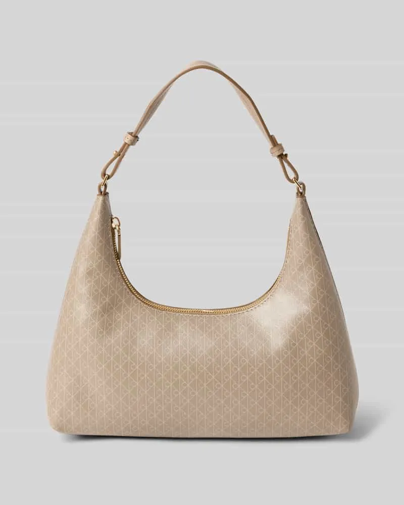 Calvin Klein Shoulder Bag mit Allover-Logo-Print Beige