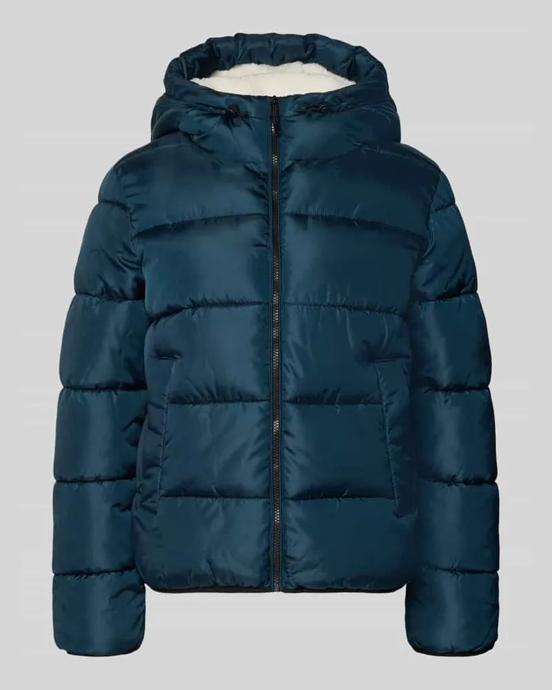 Tom Tailor Regular Fit Steppjacke mit Label Stitching Dunkelblau