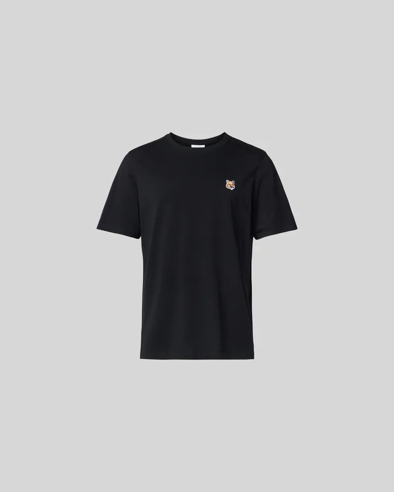 Kitsuné T-Shirt mit Label-Stitching Black