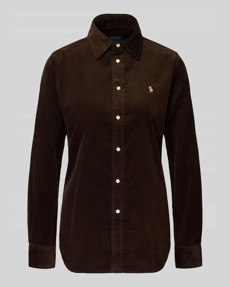 Ralph Lauren Hemdbluse mit Label-Stitching Schoko