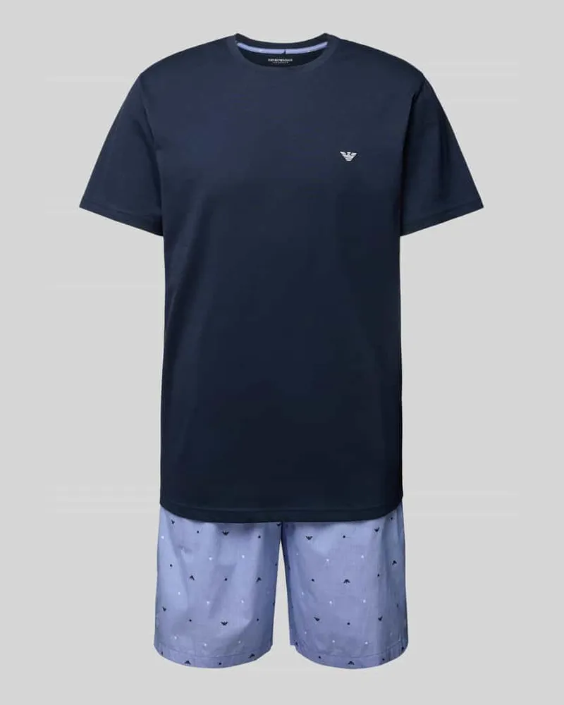 Emporio Armani Pyjama mit Logo-Stitchings Marine
