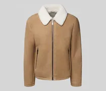 Regular Fit Lederjacke aus echtem Lammfell Modell 'MONTY